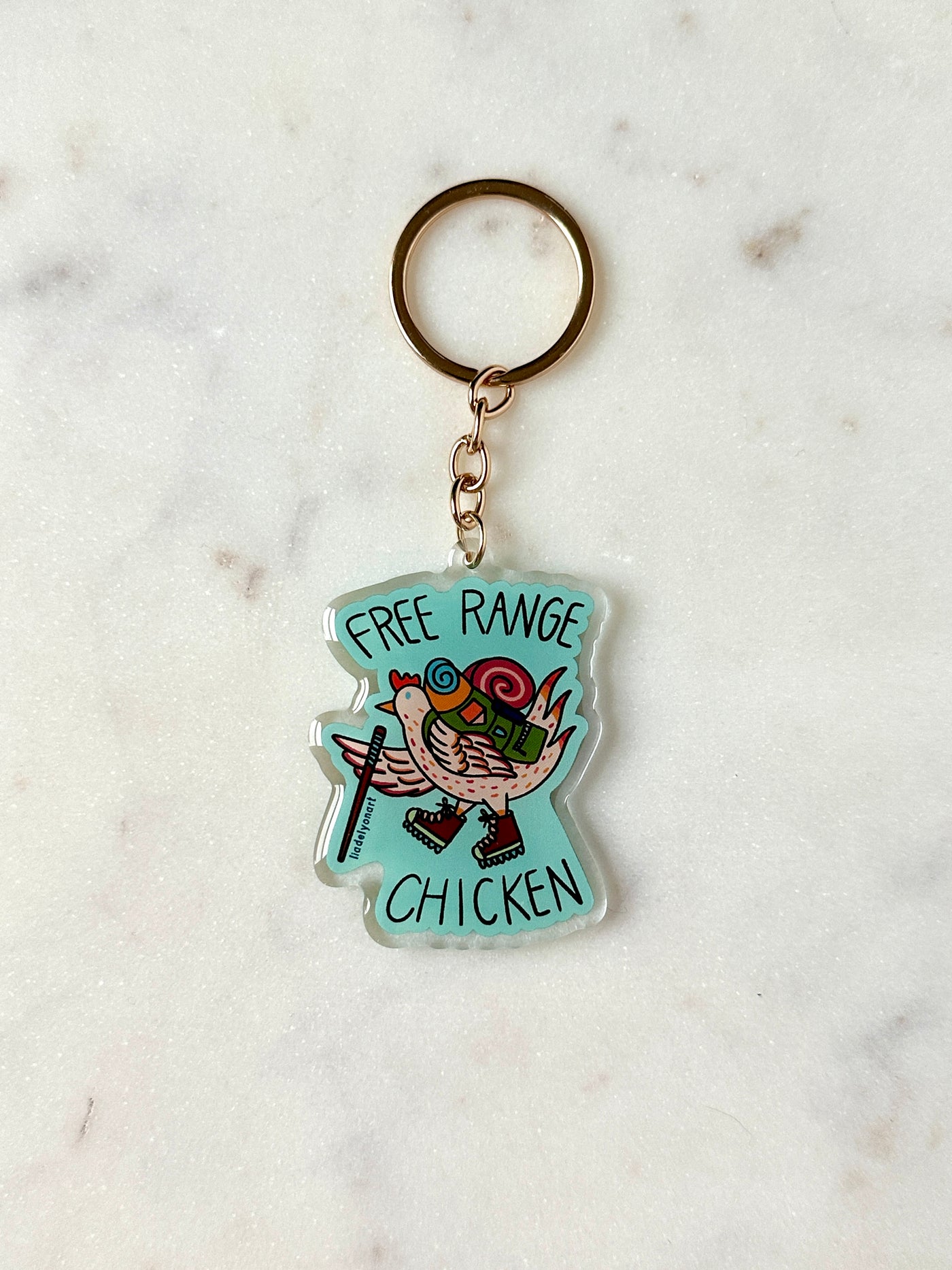 Free Range Chicken Acrylic Keychain
