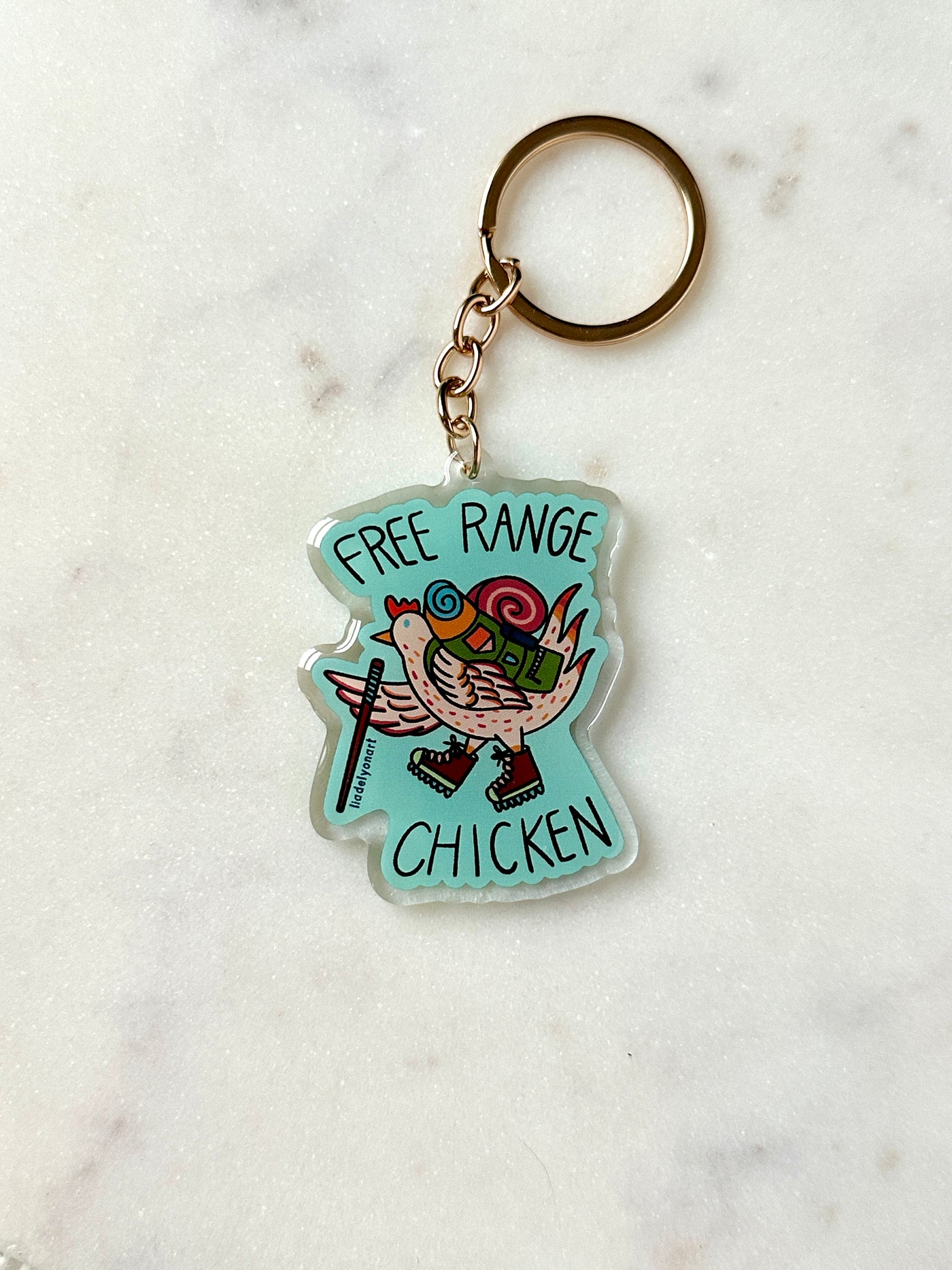 Free Range Chicken Acrylic Keychain