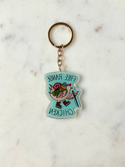 Free Range Chicken Acrylic Keychain