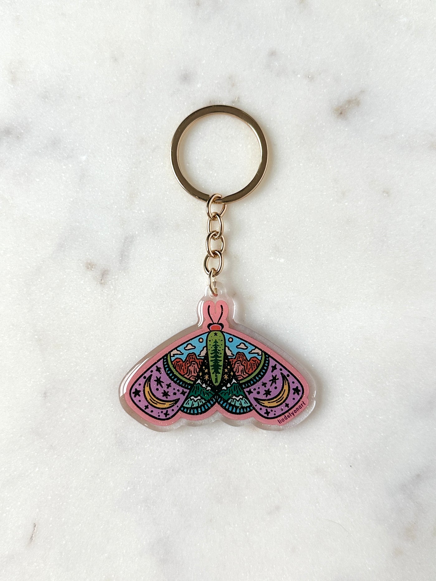 Mountain Moth Acrylic Keychain