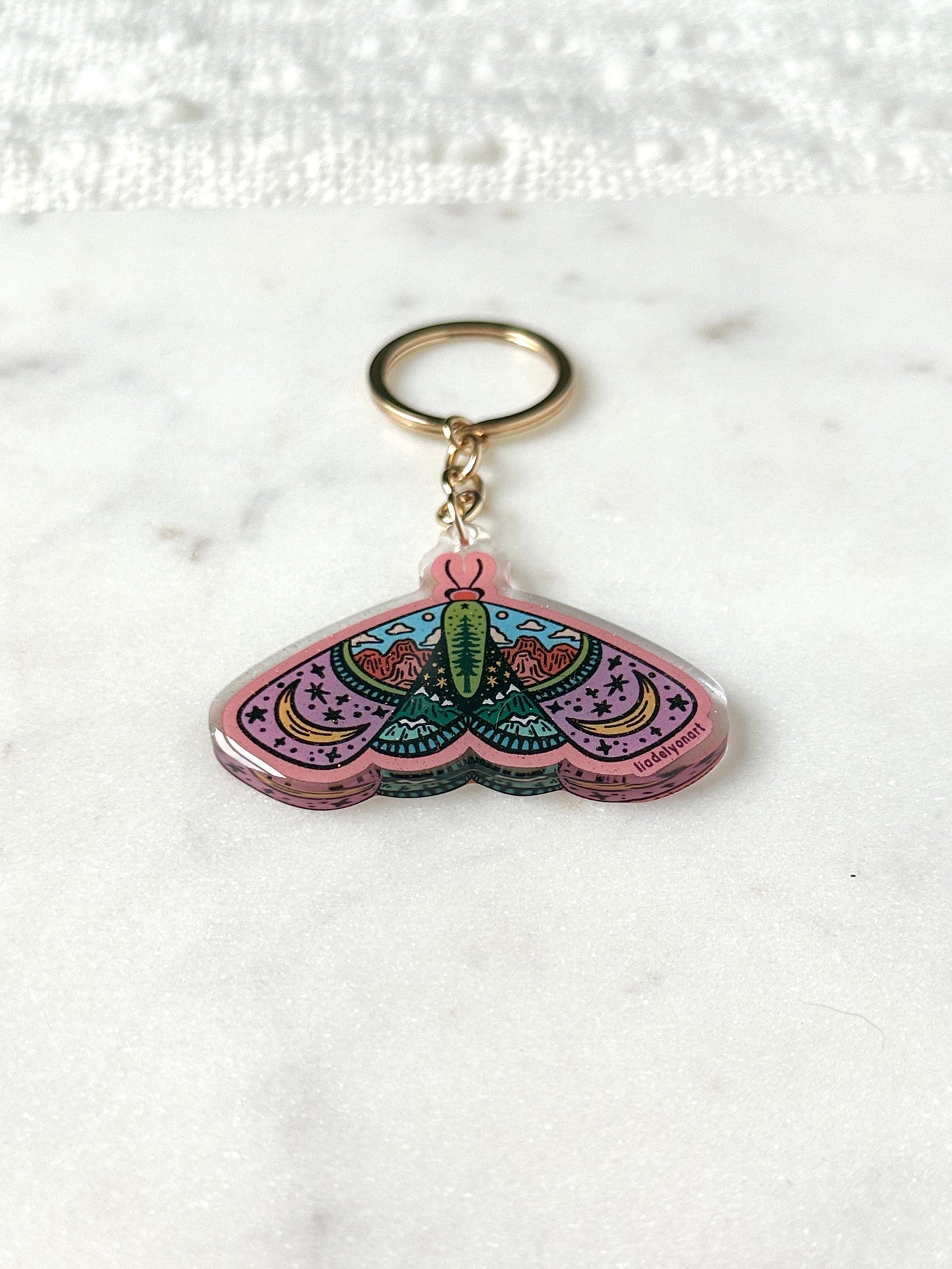 Mountain Moth Acrylic Keychain