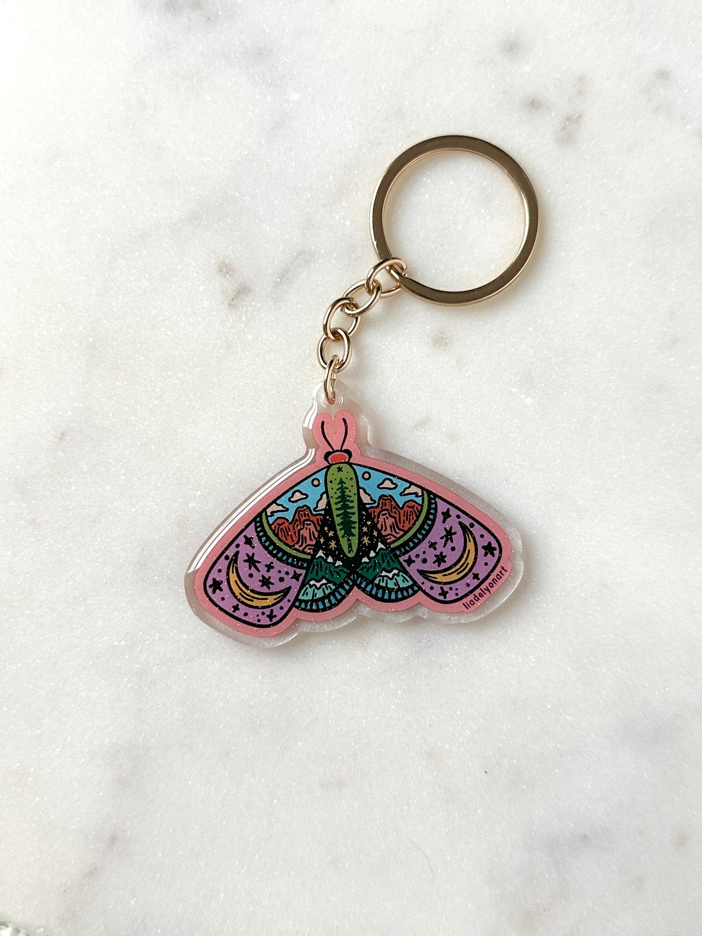 Mountain Moth Acrylic Keychain