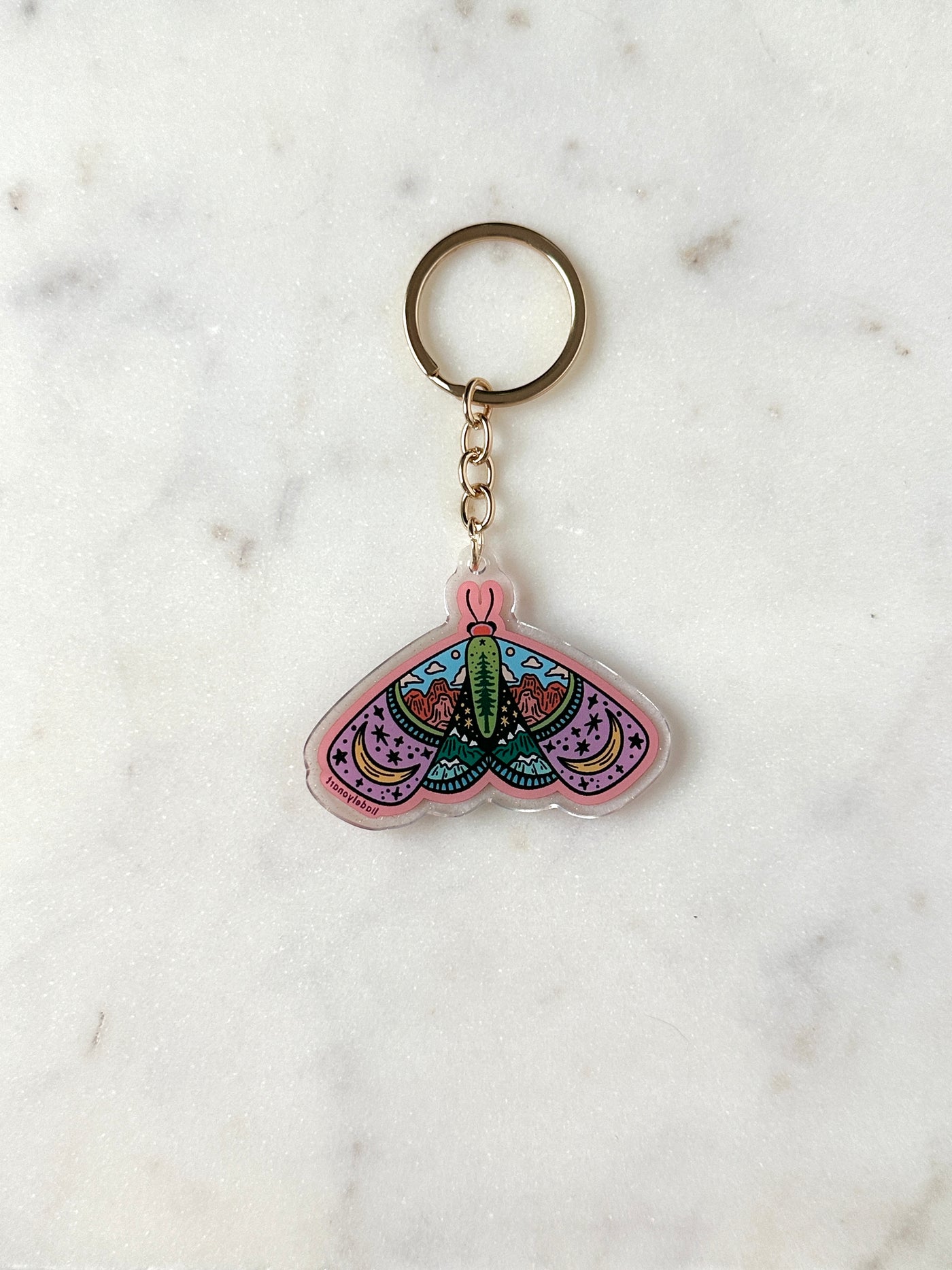 Mountain Moth Acrylic Keychain