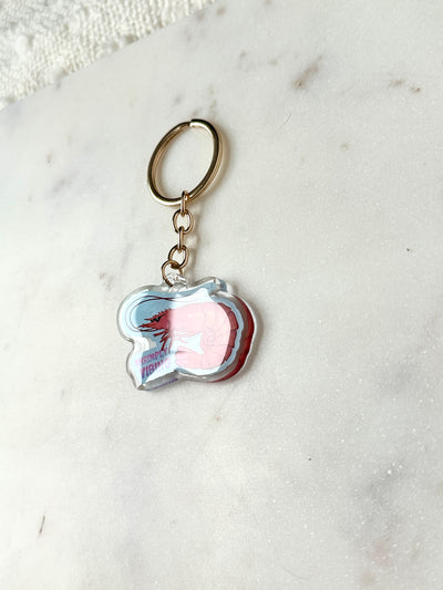Shrimply Vibing Acrylic Keychain