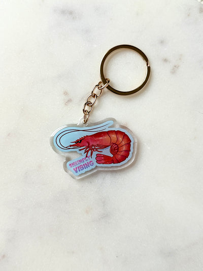 Shrimply Vibing Acrylic Keychain