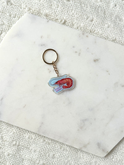 Shrimply Vibing Acrylic Keychain