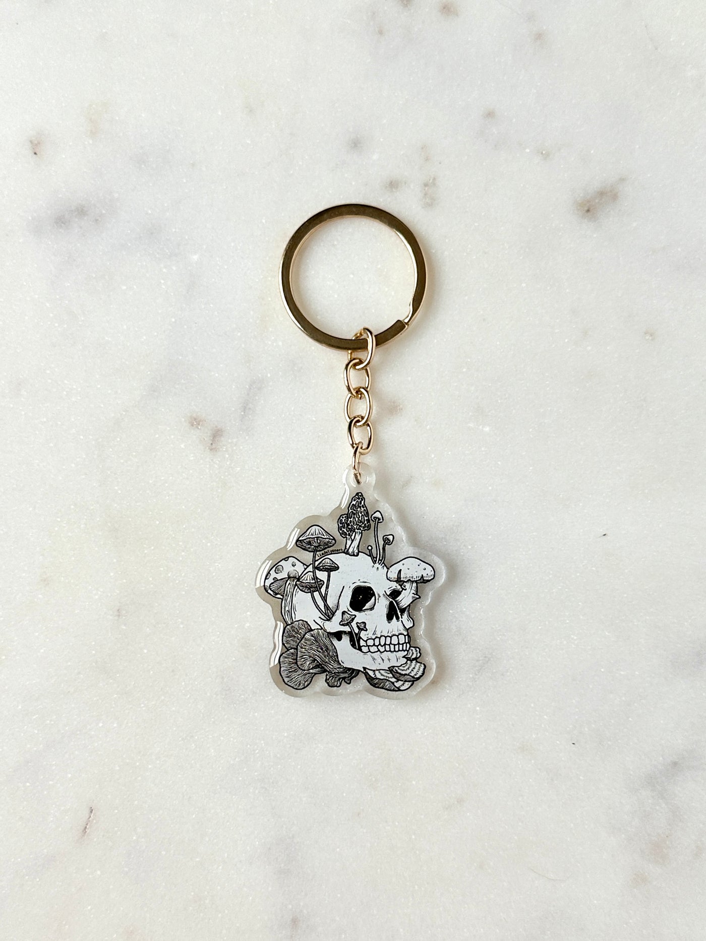 Mushroom Skull Acrylic Keychain