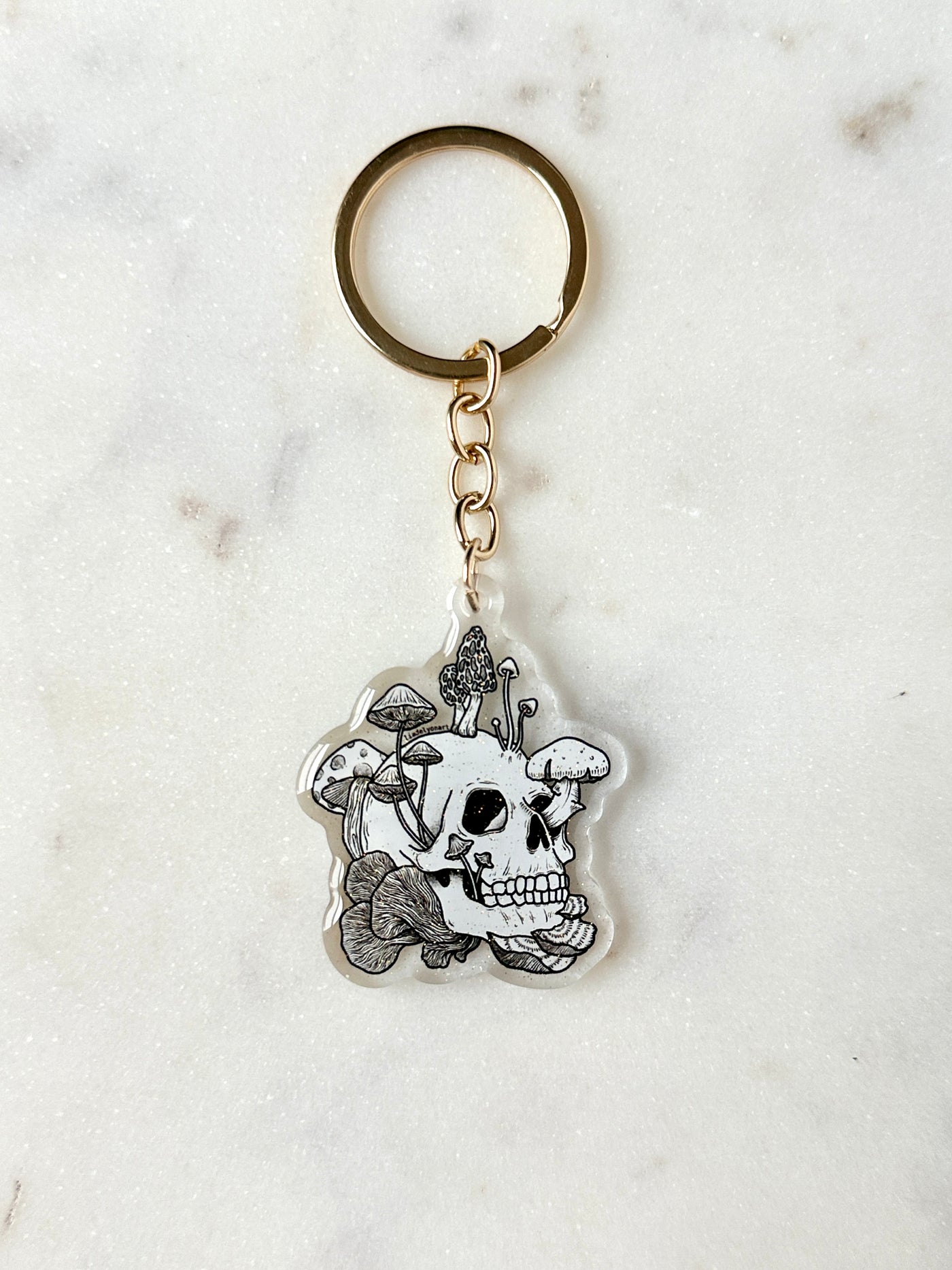 Mushroom Skull Acrylic Keychain