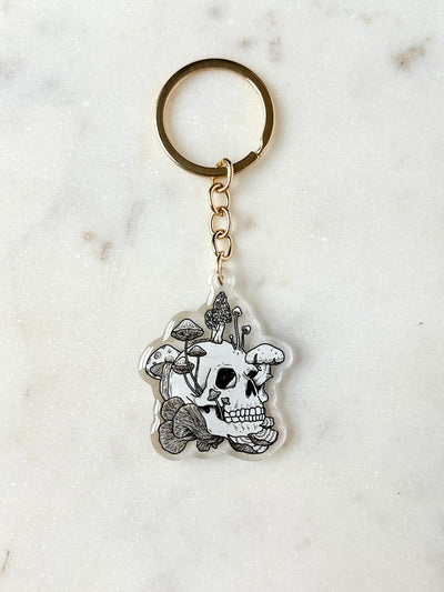 Mushroom Skull Acrylic Keychain