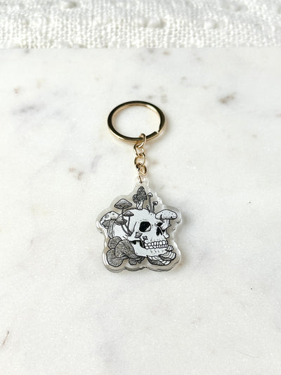 Mushroom Skull Acrylic Keychain