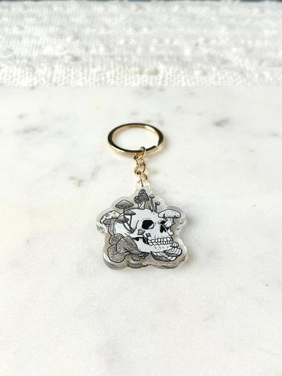Mushroom Skull Acrylic Keychain