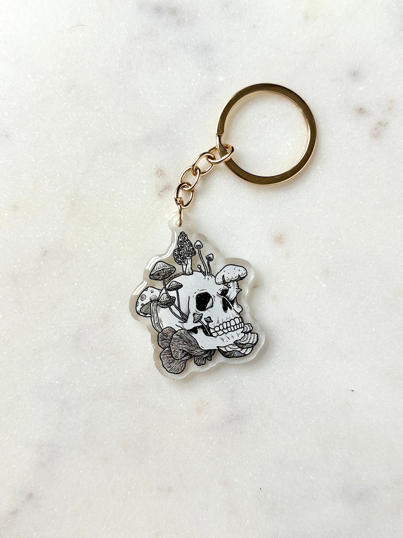 Mushroom Skull Acrylic Keychain