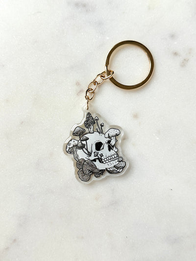 Mushroom Skull Acrylic Keychain