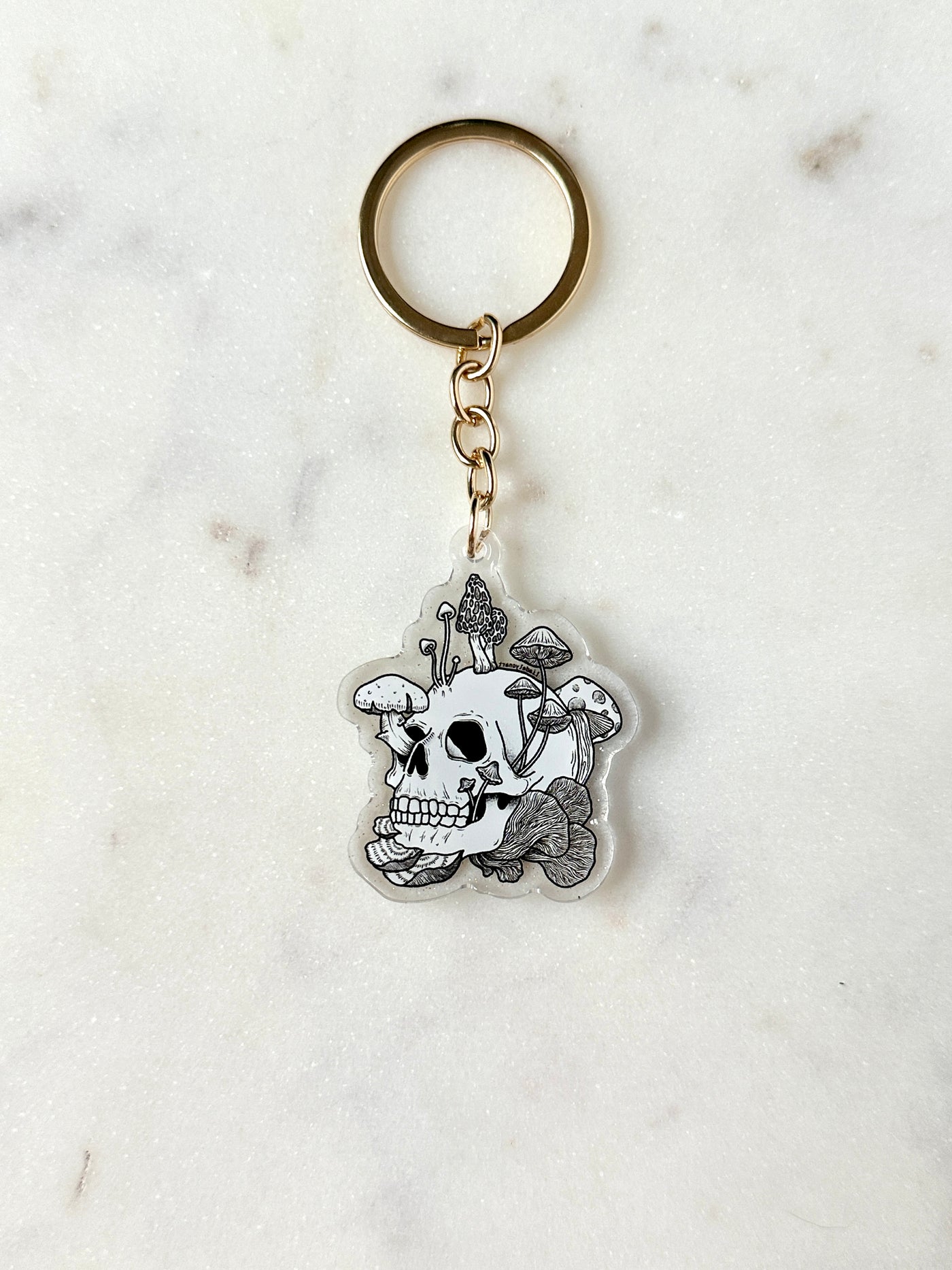 Mushroom Skull Acrylic Keychain