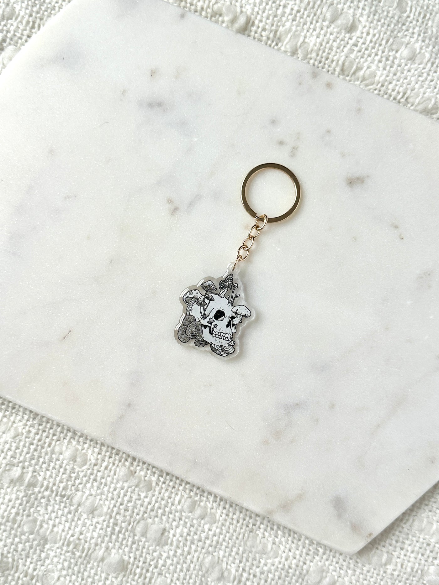 Mushroom Skull Acrylic Keychain