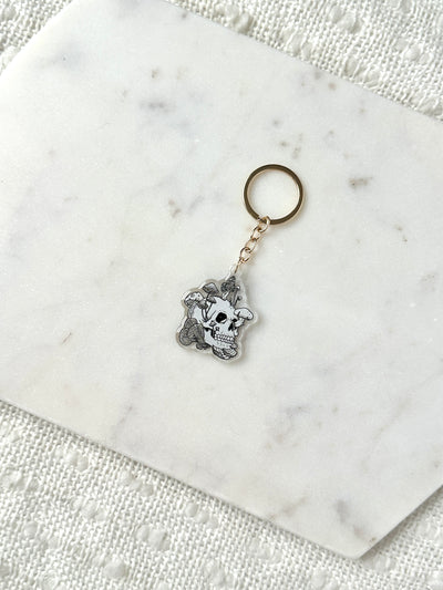 Mushroom Skull Acrylic Keychain