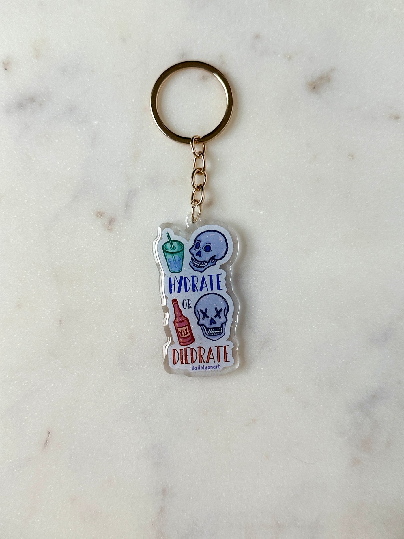Hydrate or Diedrate Acrylic Keychain