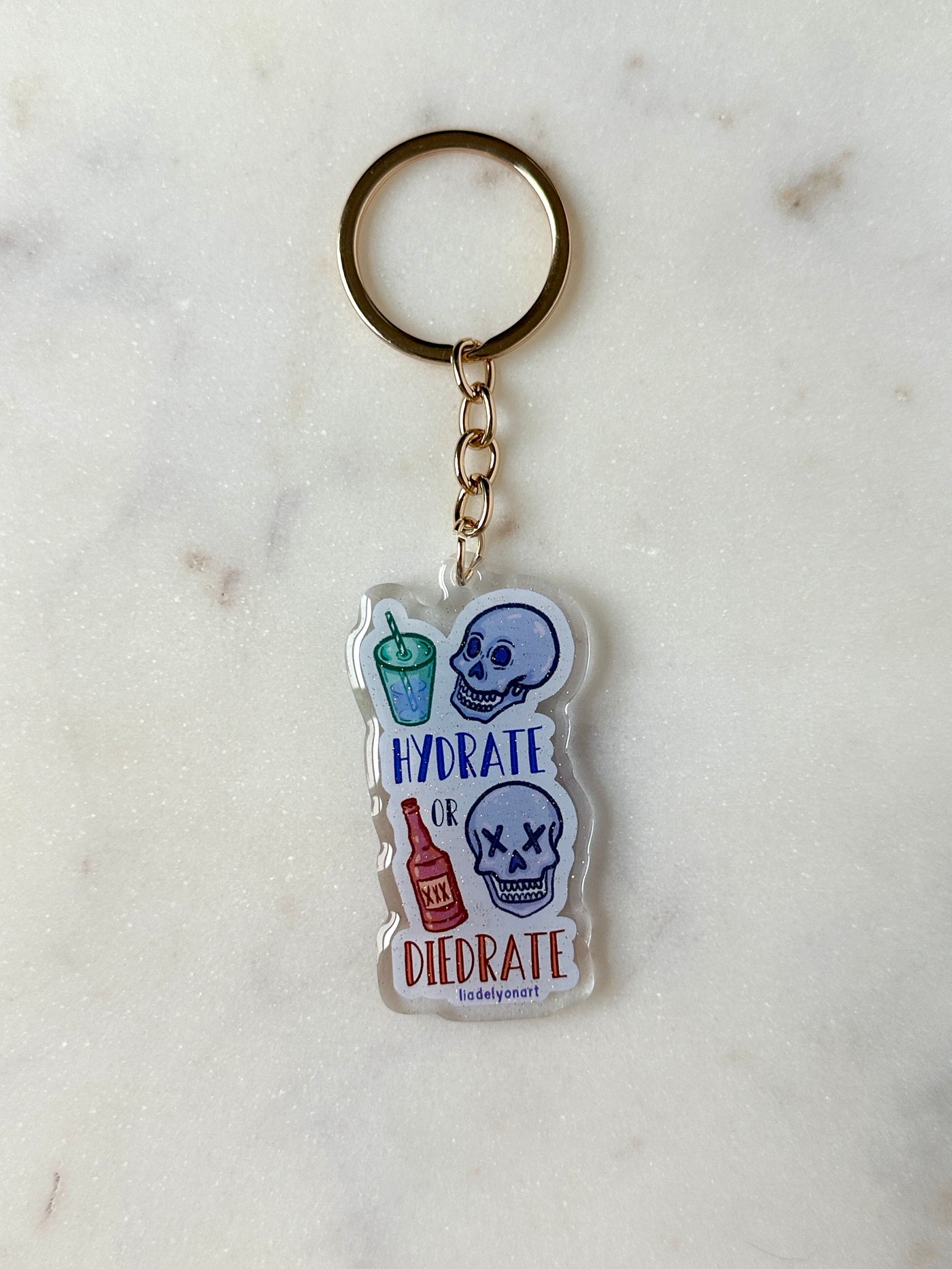 Hydrate or Diedrate Acrylic Keychain
