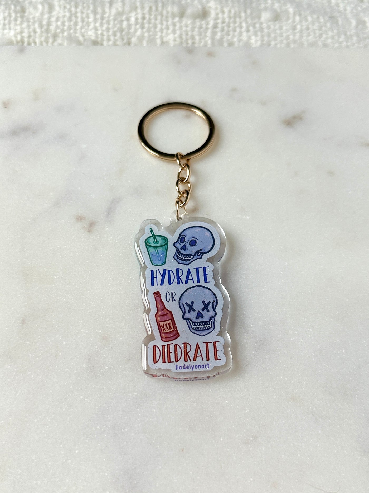 Hydrate or Diedrate Acrylic Keychain