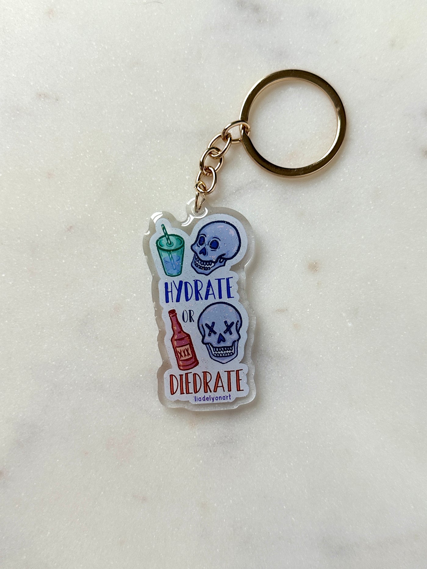Hydrate or Diedrate Acrylic Keychain
