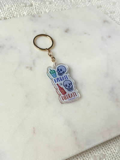 Hydrate or Diedrate Acrylic Keychain