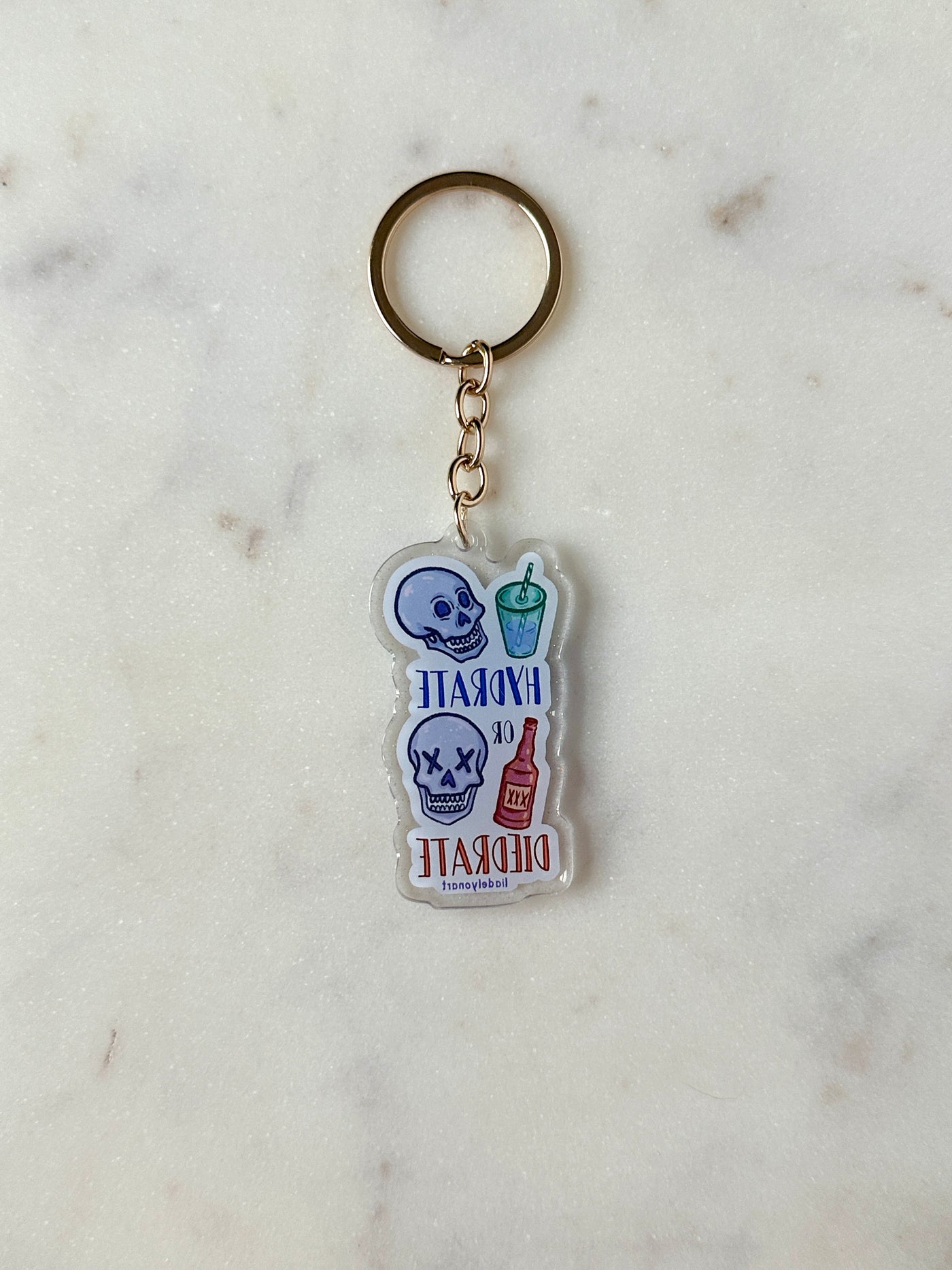Hydrate or Diedrate Acrylic Keychain