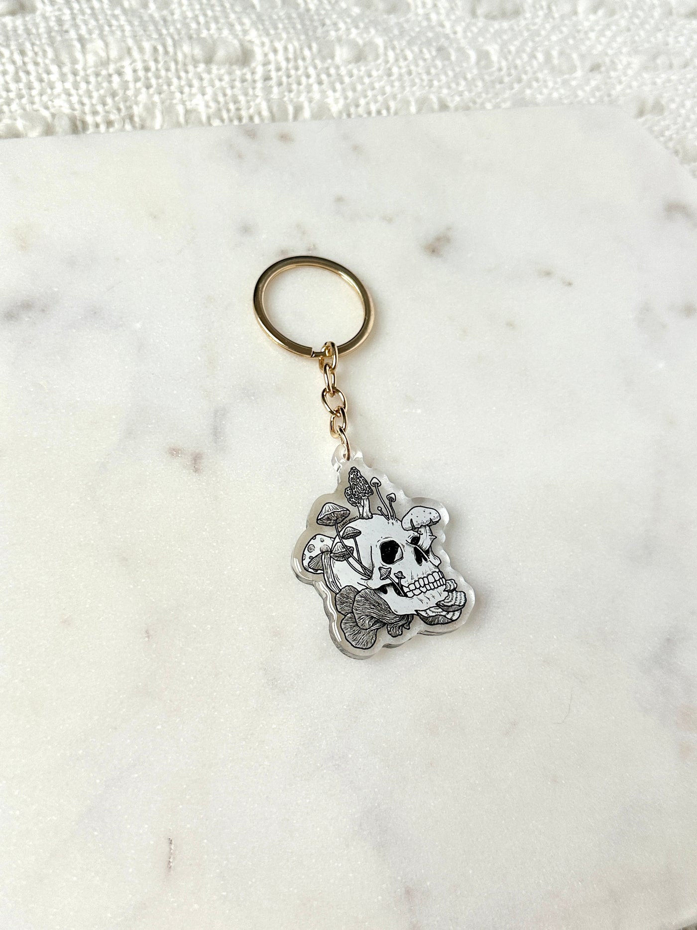 Mushroom Skull Acrylic Keychain