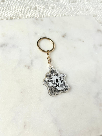 Mushroom Skull Acrylic Keychain