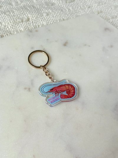 Shrimply Vibing Acrylic Keychain
