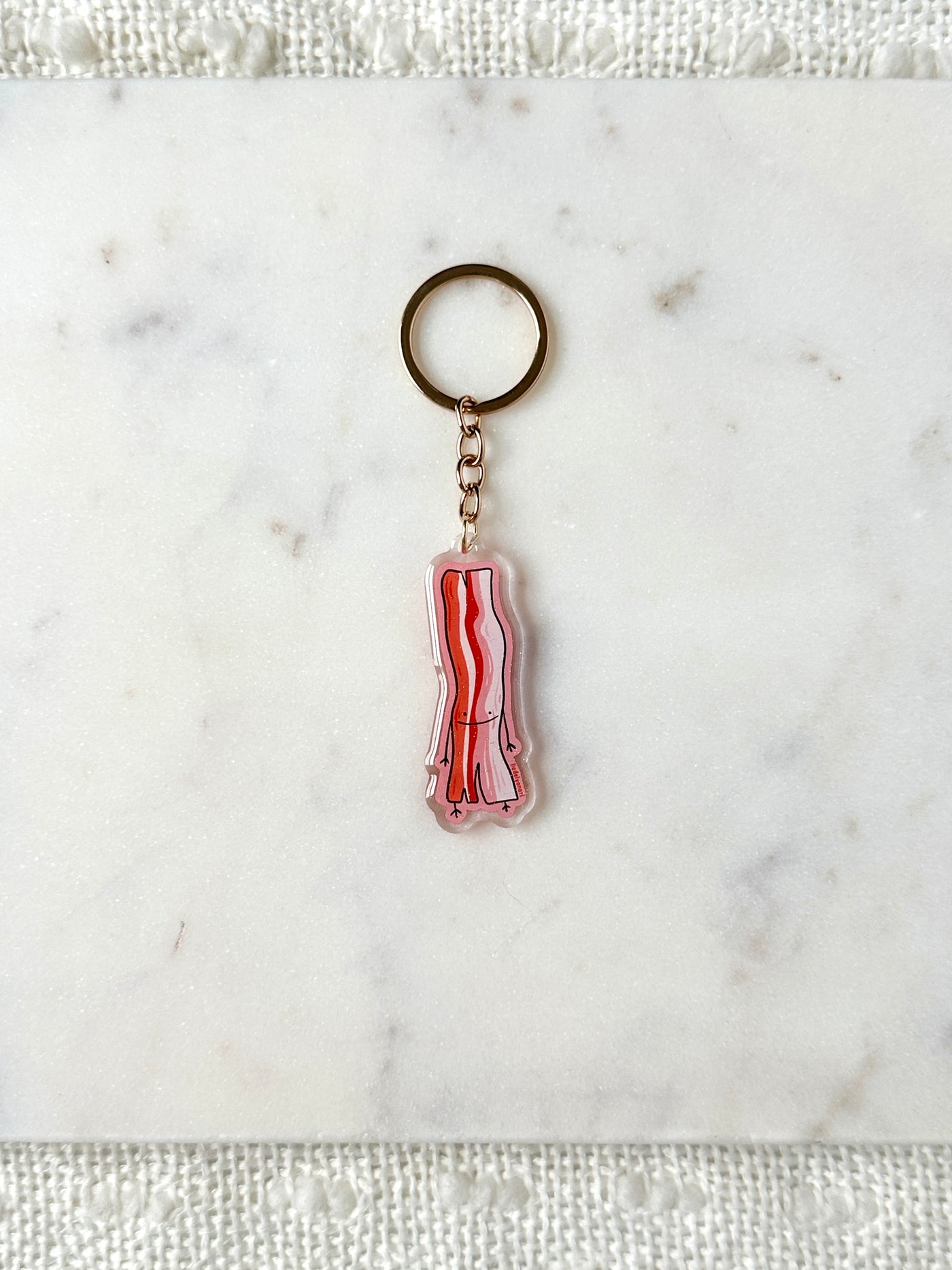 Bacon Dude Acrylic Keychain