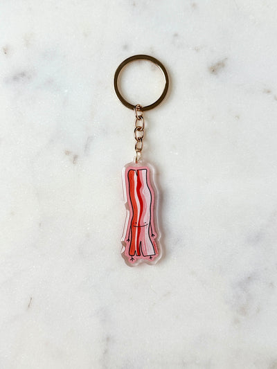 Bacon Dude Acrylic Keychain