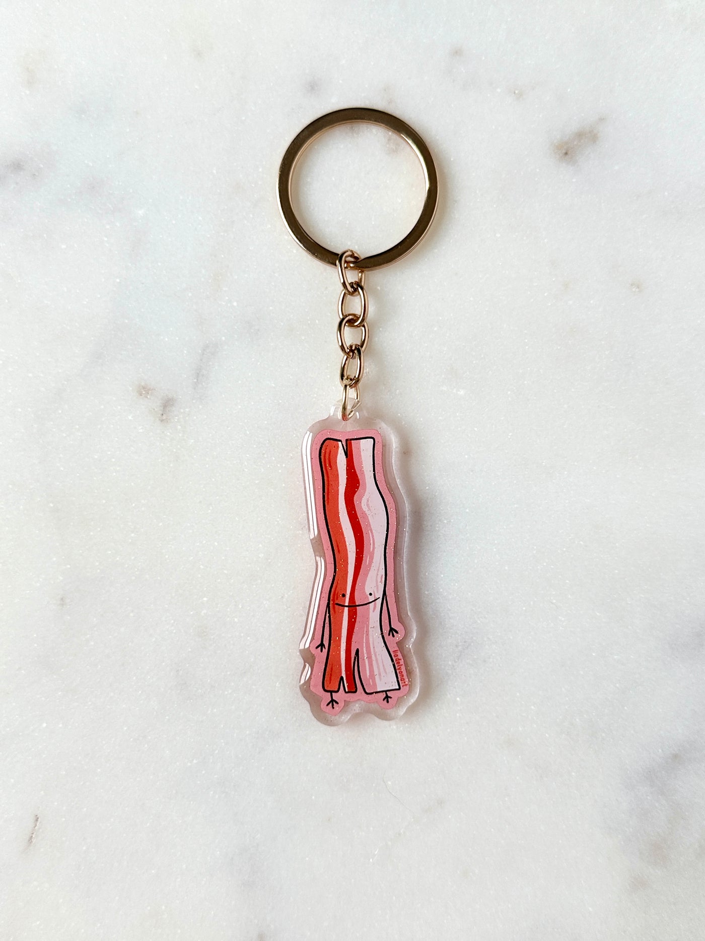 Bacon Dude Acrylic Keychain