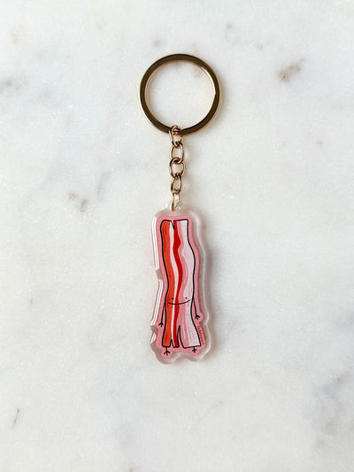 Bacon Dude Acrylic Keychain