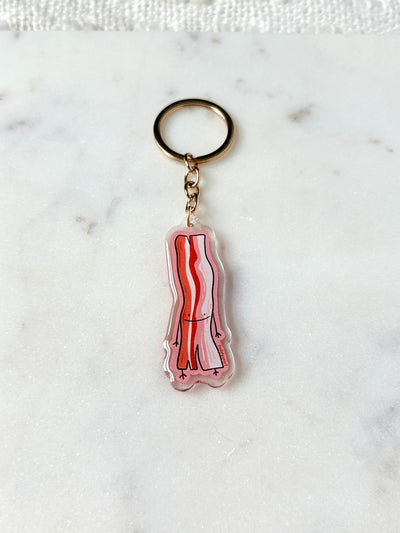 Bacon Dude Acrylic Keychain