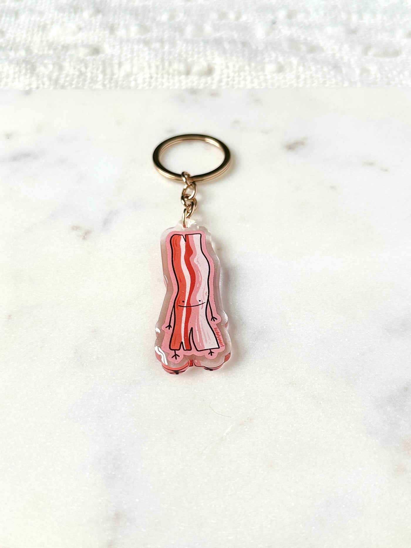 Bacon Dude Acrylic Keychain