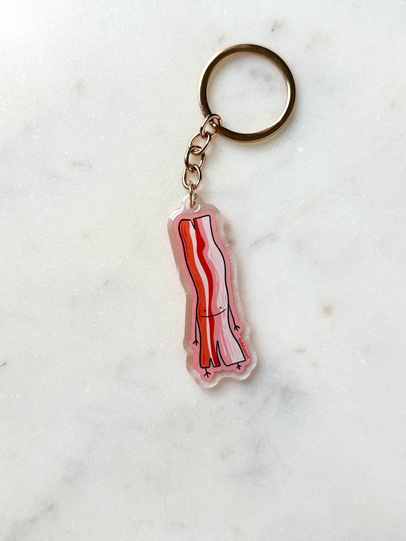 Bacon Dude Acrylic Keychain