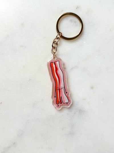 Bacon Dude Acrylic Keychain