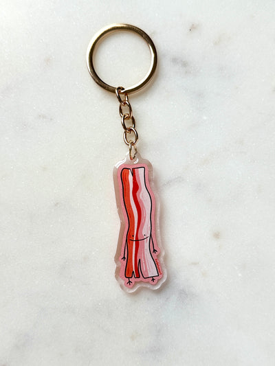 Bacon Dude Acrylic Keychain