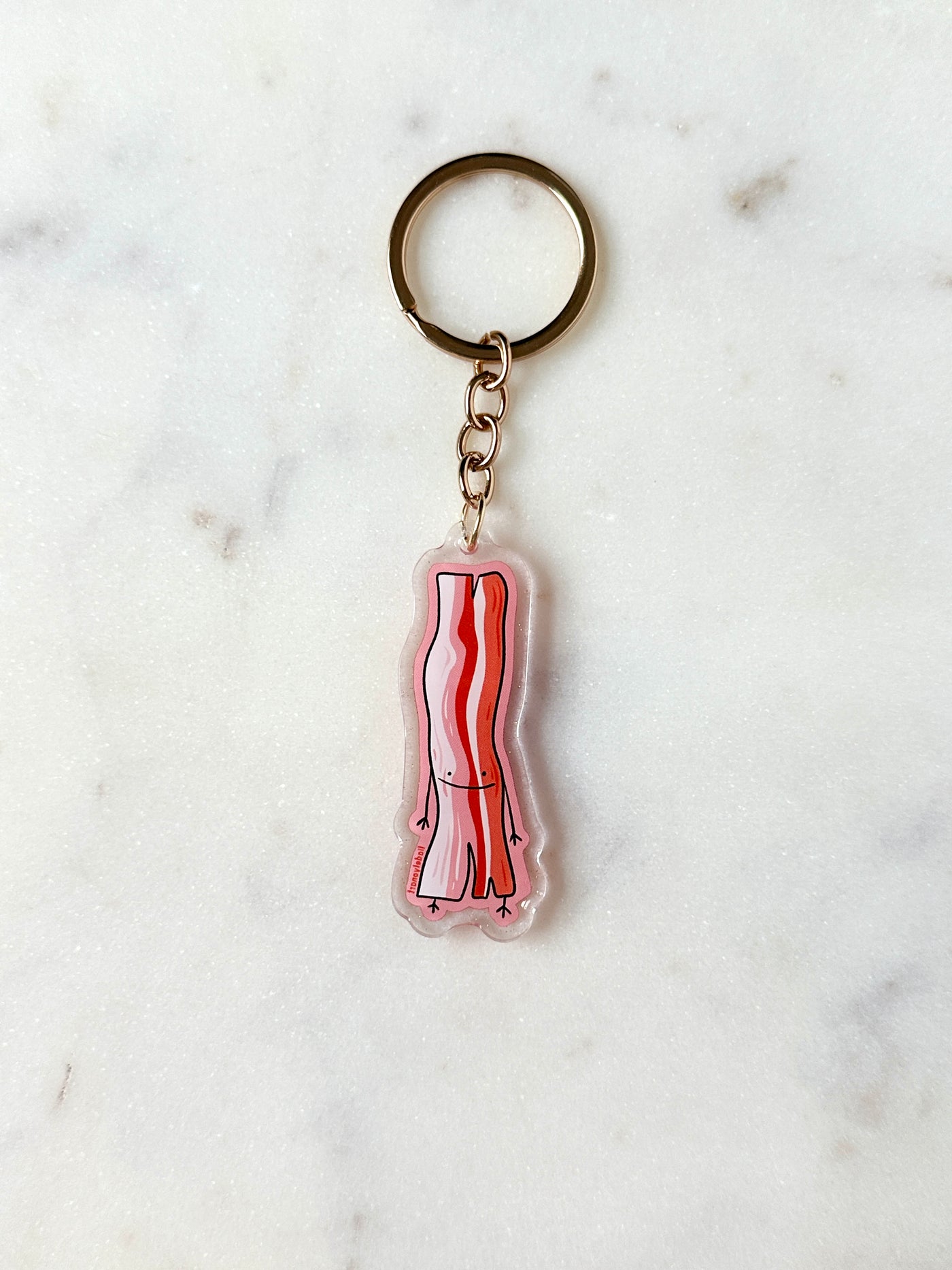 Bacon Dude Acrylic Keychain