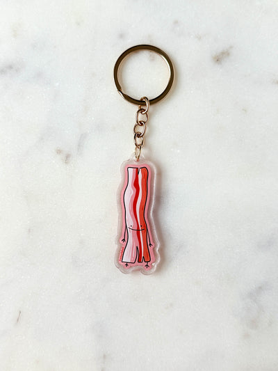 Bacon Dude Acrylic Keychain