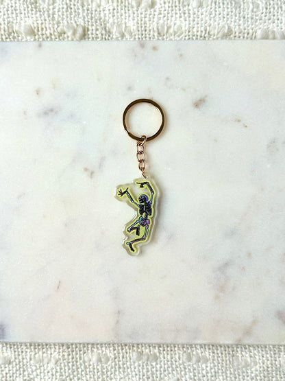 Dancing Skeleton Acrylic Keychain