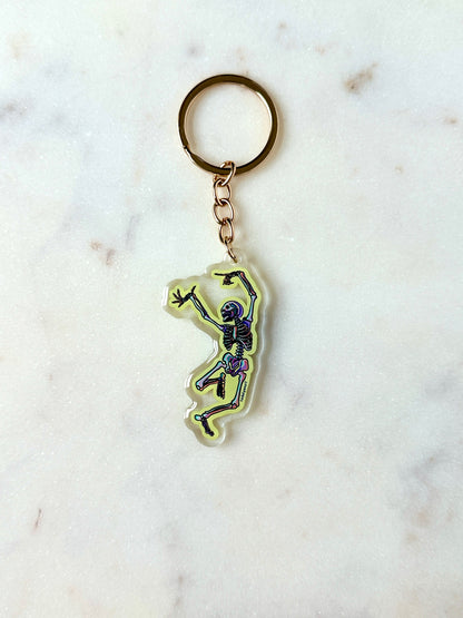 Dancing Skeleton Acrylic Keychain