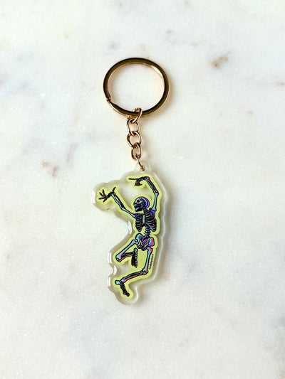 Dancing Skeleton Acrylic Keychain