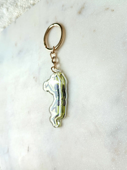Dancing Skeleton Acrylic Keychain
