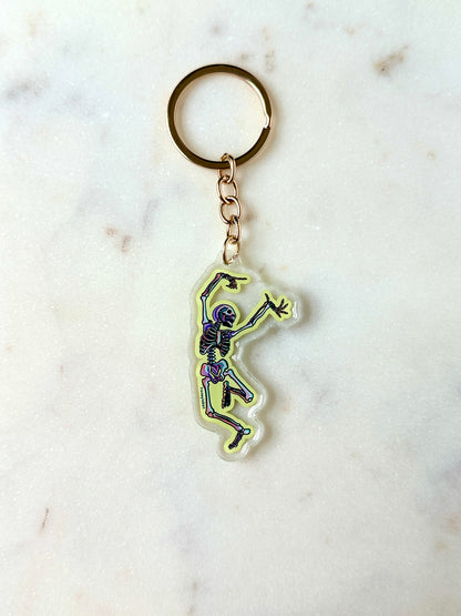 Dancing Skeleton Acrylic Keychain
