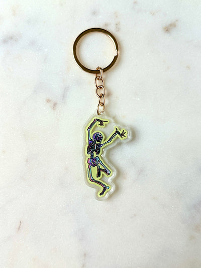 Dancing Skeleton Acrylic Keychain