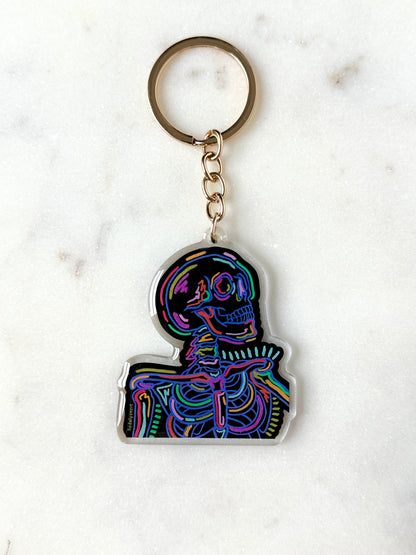 Neon Skeleton Acrylic Keychain