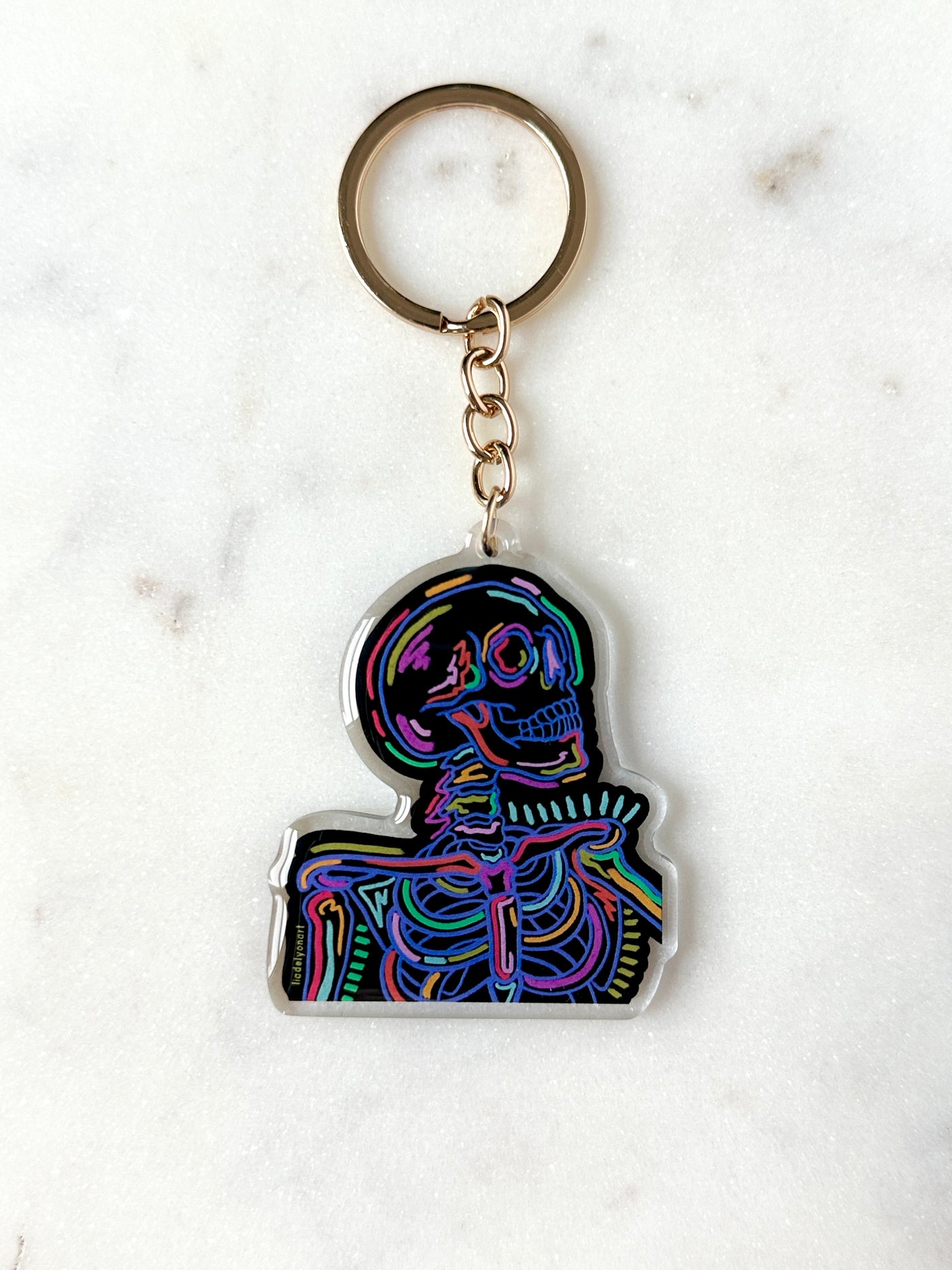 Neon Skeleton Acrylic Keychain