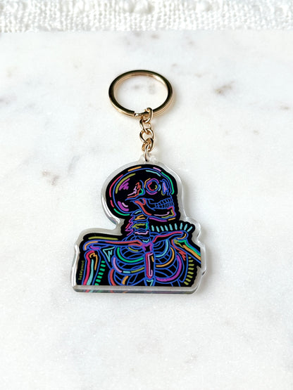 Neon Skeleton Acrylic Keychain