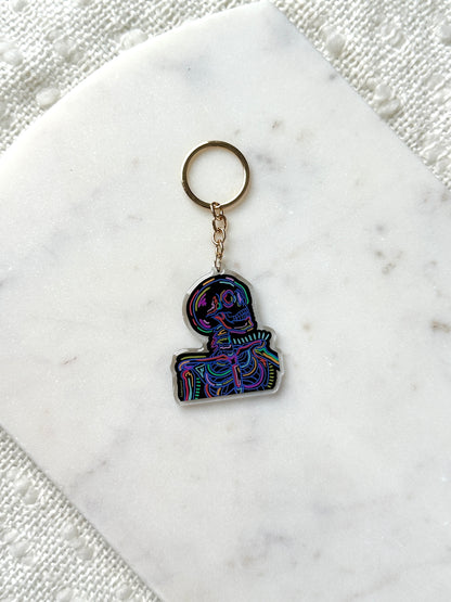 Neon Skeleton Acrylic Keychain